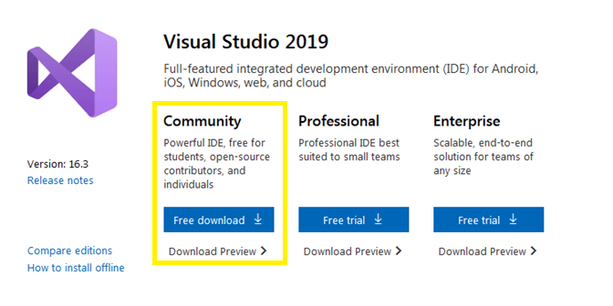 visual studio community for mac download